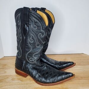 Los Altos Western Boots Mens Size 8EE Black Cowboy